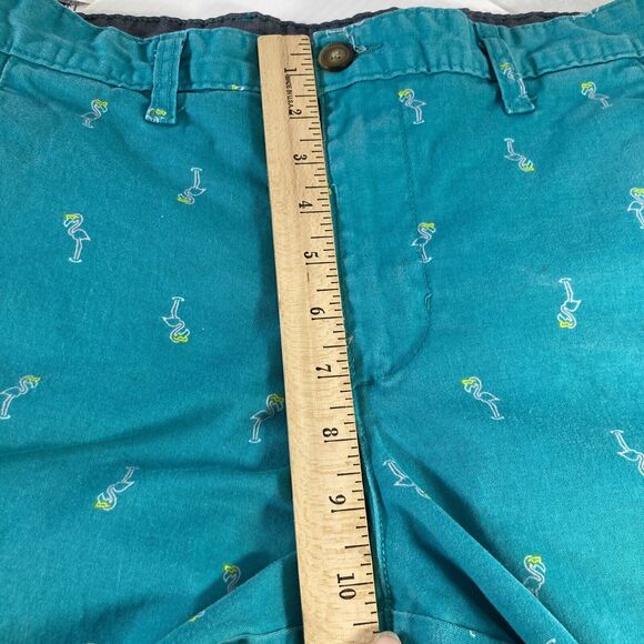Flamingo Chino Shorts Mens 30x8.5 Teal Stretch Golf Summer Preppy Resort George - Picture 6 of 11